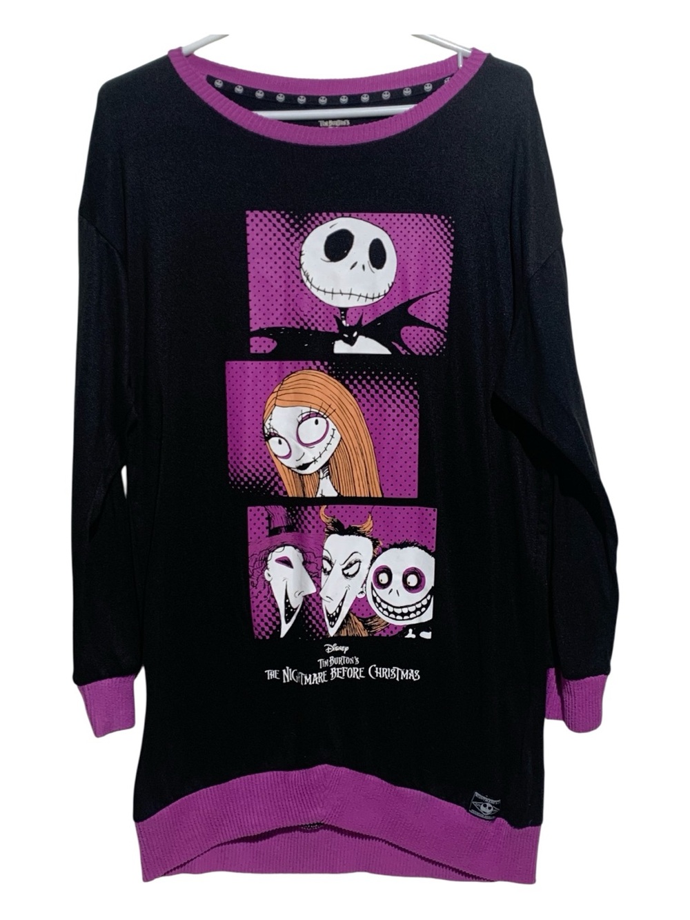 The Nightmare Before Christmas  Graphic Long Sleeve Light Sweater Size M